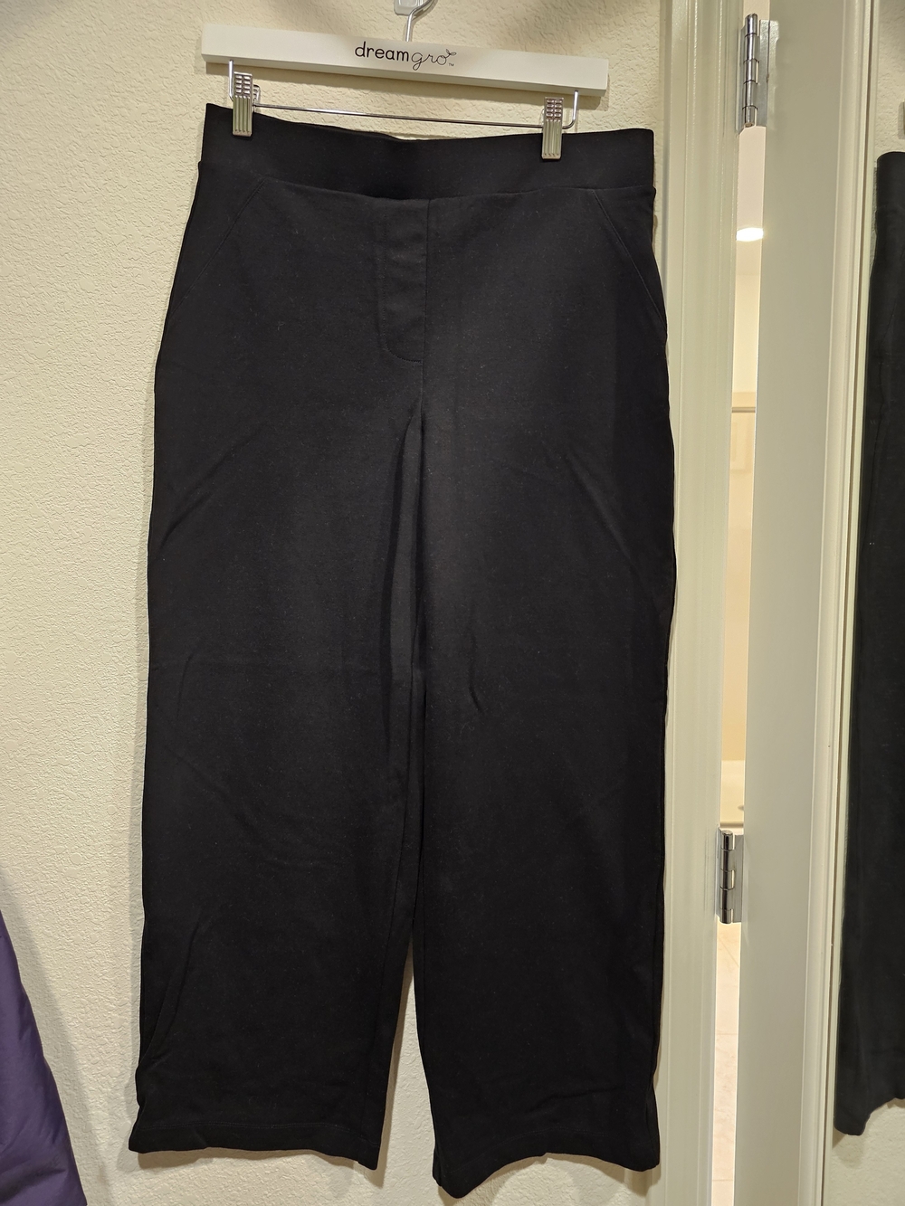 Quince Ultra-Stretch Ponte Wide Leg Pants – Black – L Regular